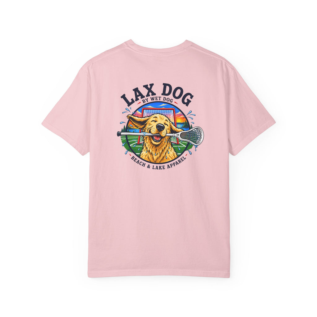 Lax Dog Unisex T-Shirt — Wet Dog Lax Lacrosse Beach Graphic Tee