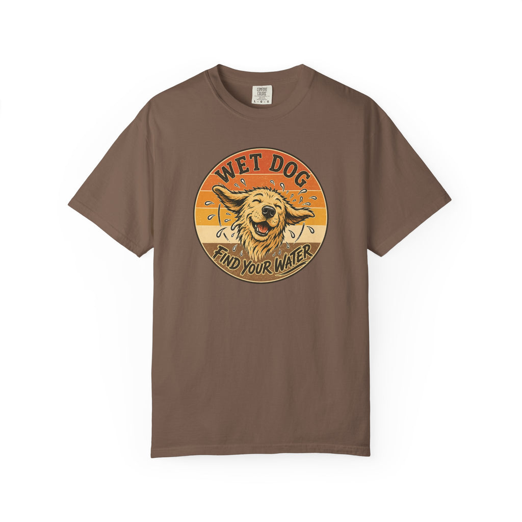 Wet Dog Find Your Water T-shirt | Retro Golden Retriever Graphic