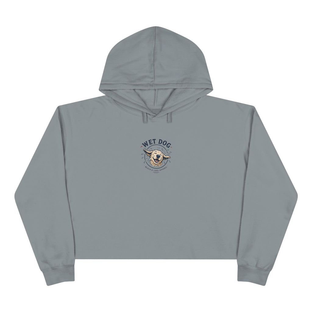 Wet Dog Cropped Hoodie — “Find Your Water” Cute Dog Graphic Crop Sweatshirt