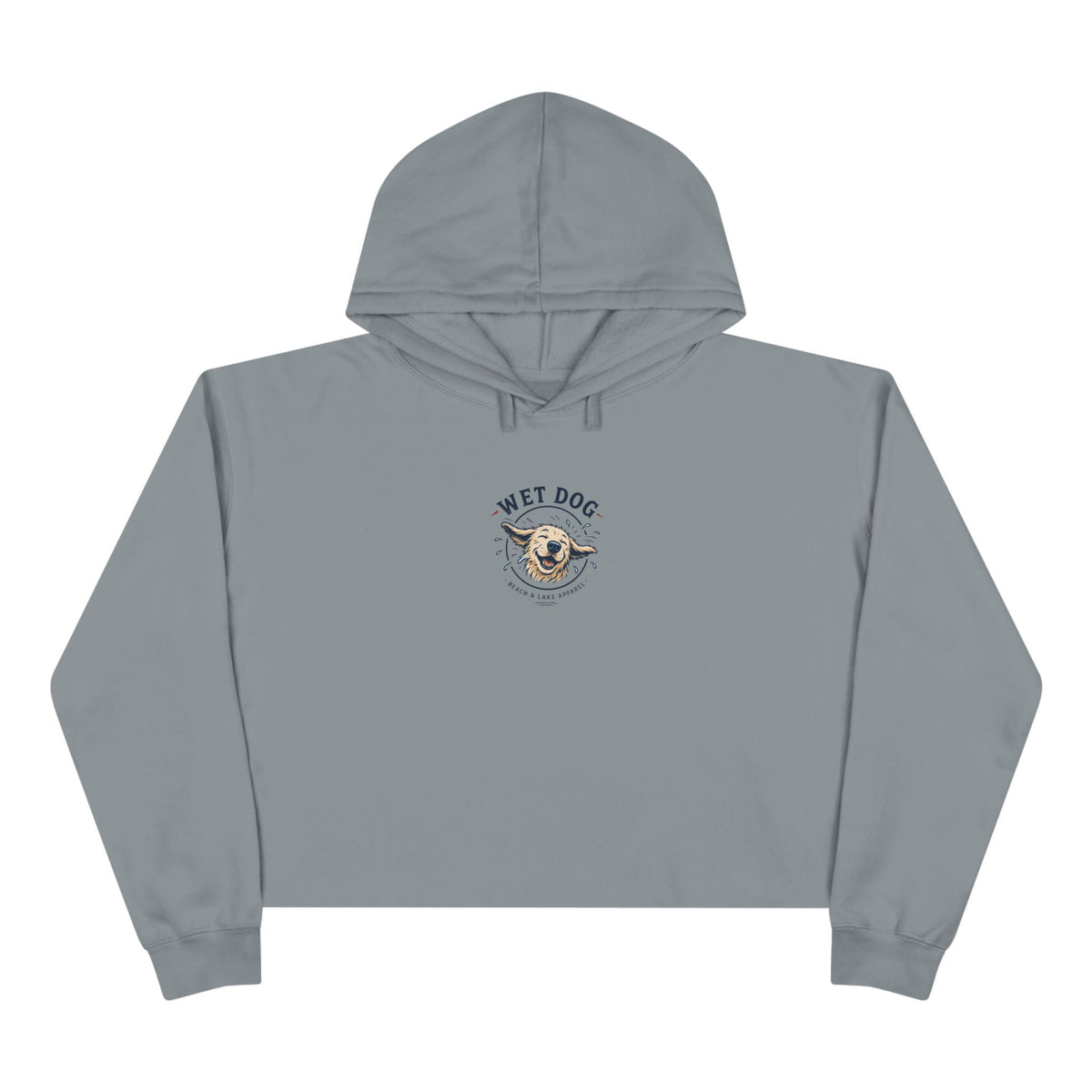 Wet Dog Cropped Hoodie — “Find Your Water” Cute Dog Graphic Crop Sweatshirt