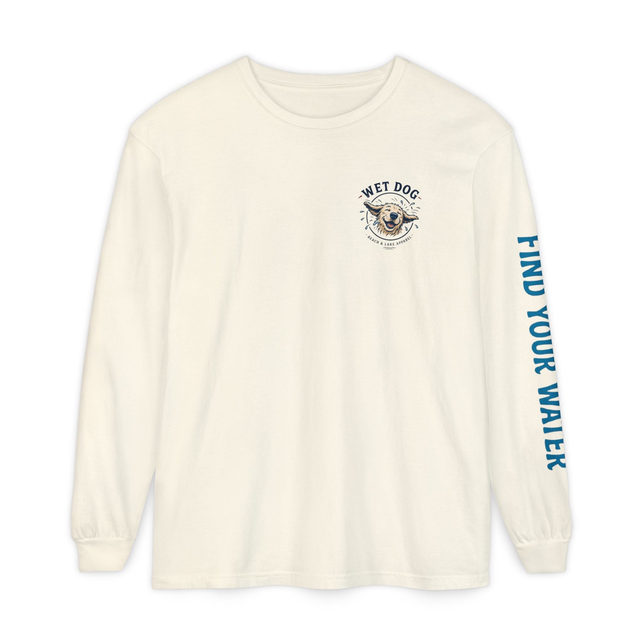 Wet Dog "Stick Collector" graphic Long Sleeve T-Shirt | find your water sleeve print