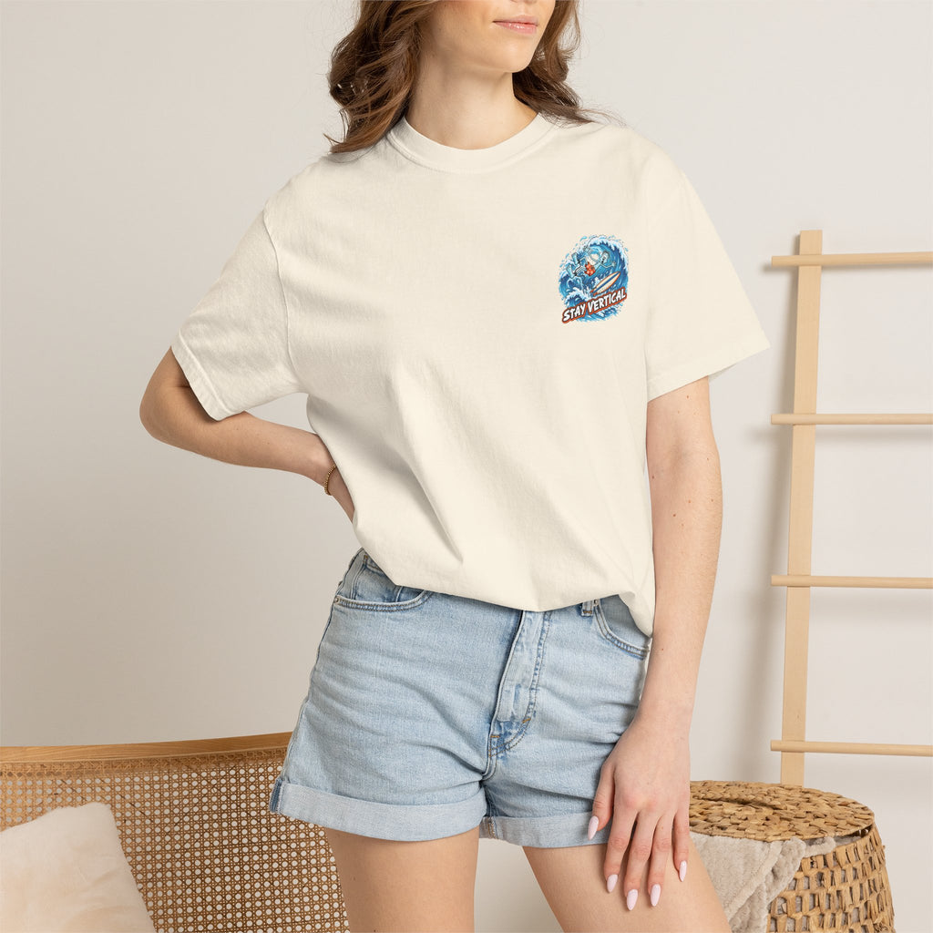 Stay Vertical Surfing Shirt | Surf Wave Sunset T-Shirt