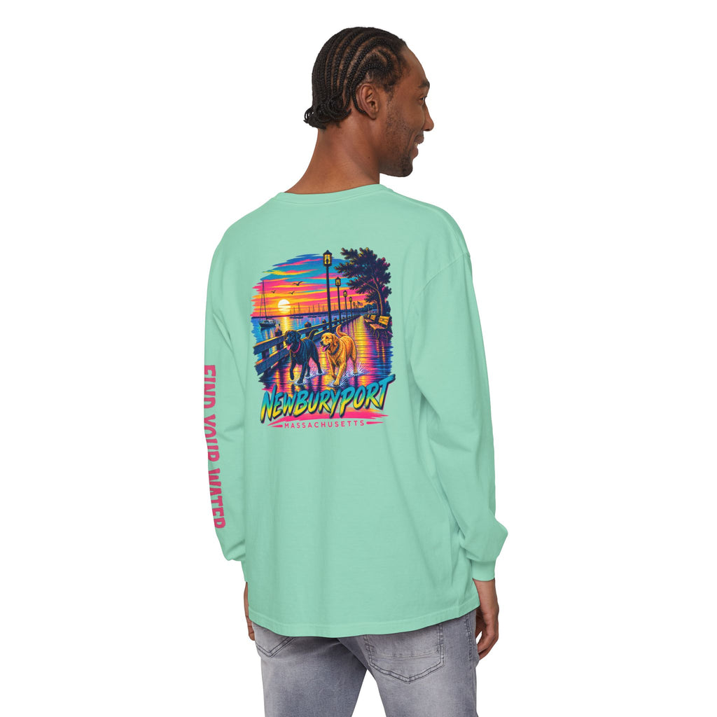 Wet Dog Locals Newburyport MA Boardwalk Long Sleeve T-Shirt | Find Your Water