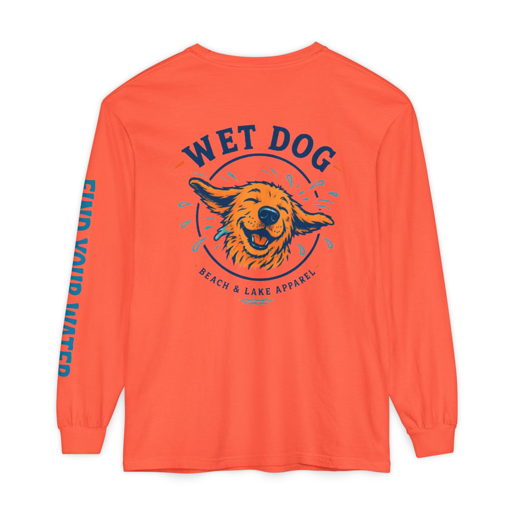 Wet Dog Shake Logo Long Sleeve T-Shirt | Find Your Water sleeve print