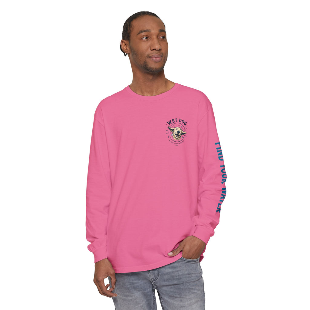 Wet Dog "Stick Collector" graphic Long Sleeve T-Shirt | find your water sleeve print