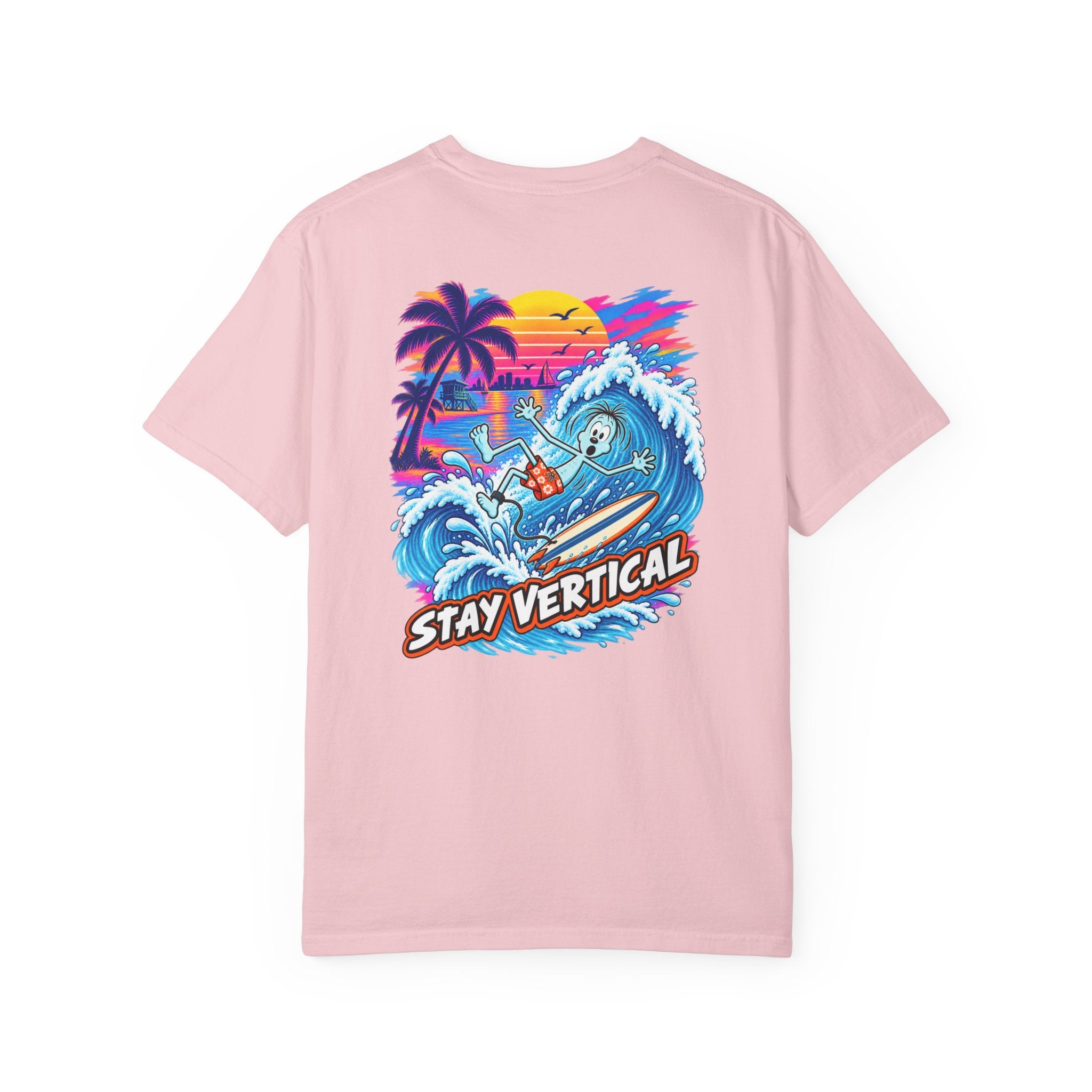 Stay Vertical Surfing Shirt | Surf Wave Sunset T-Shirt