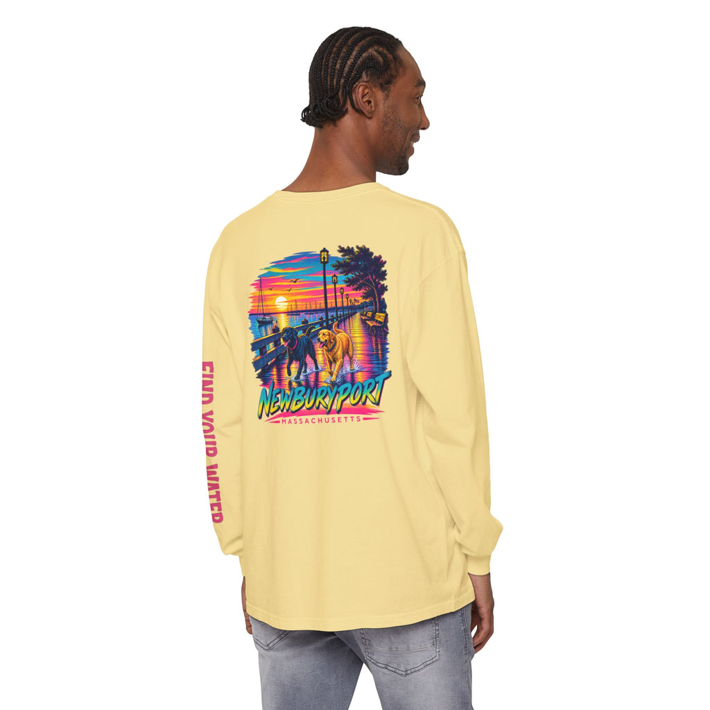 Wet Dog Locals Newburyport MA Boardwalk Long Sleeve T-Shirt | Find Your Water
