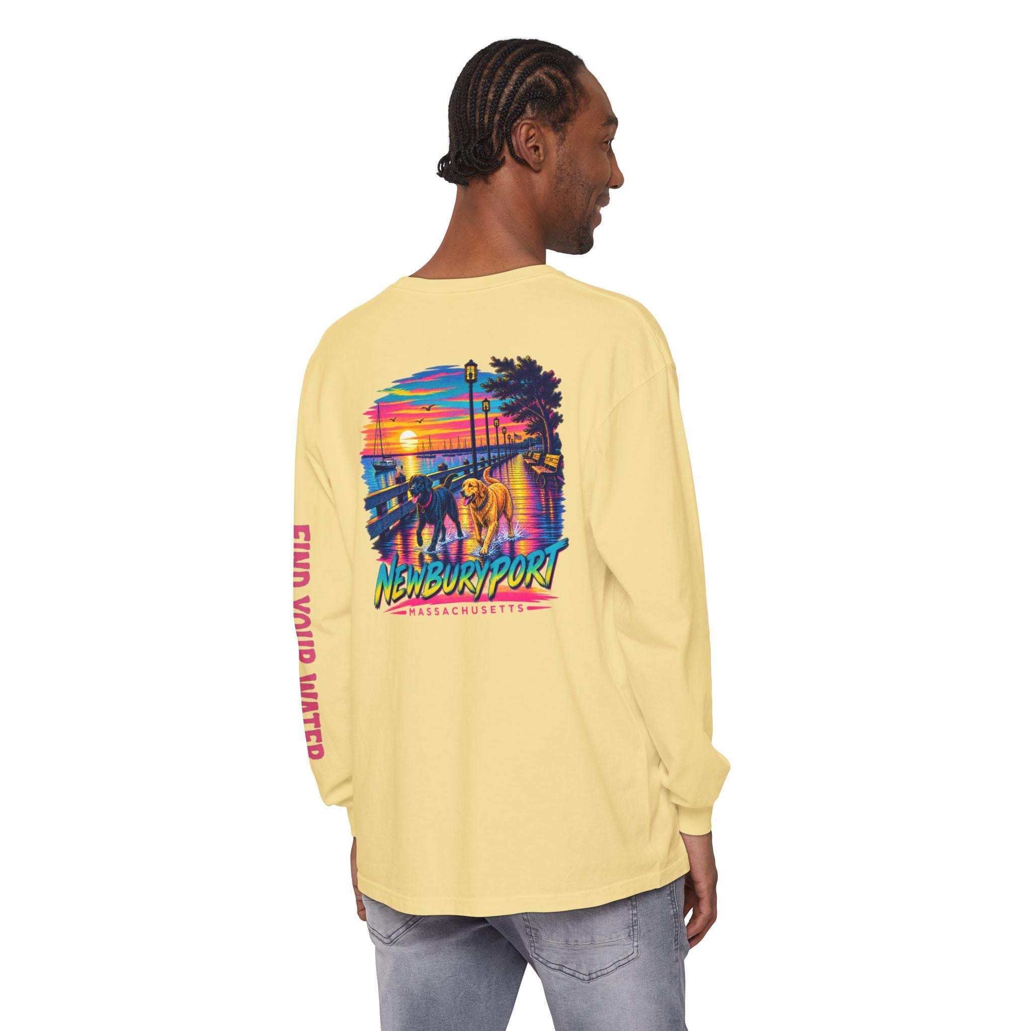 Wet Dog Locals Newburyport MA Boardwalk Long Sleeve T-Shirt | Find Your Water