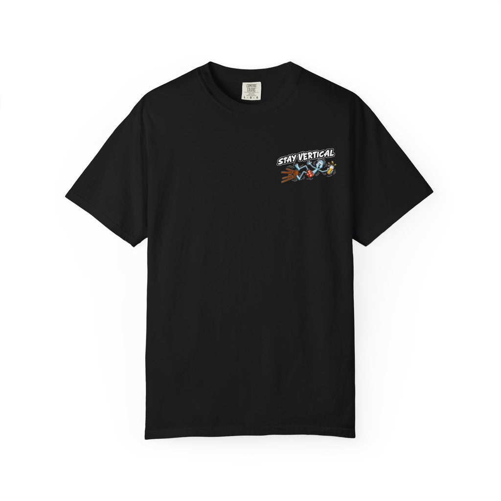 Stay Vertical Fall off Bar Stool T-shirt | Tropical Beach Bar Stool Fall