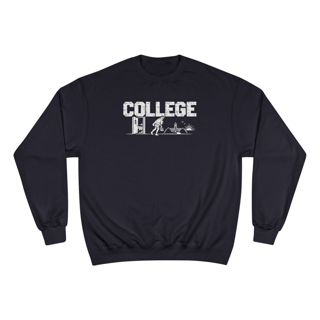 College Life Walk of Shame Sweatshirt — Retro Campus Camping Graphic