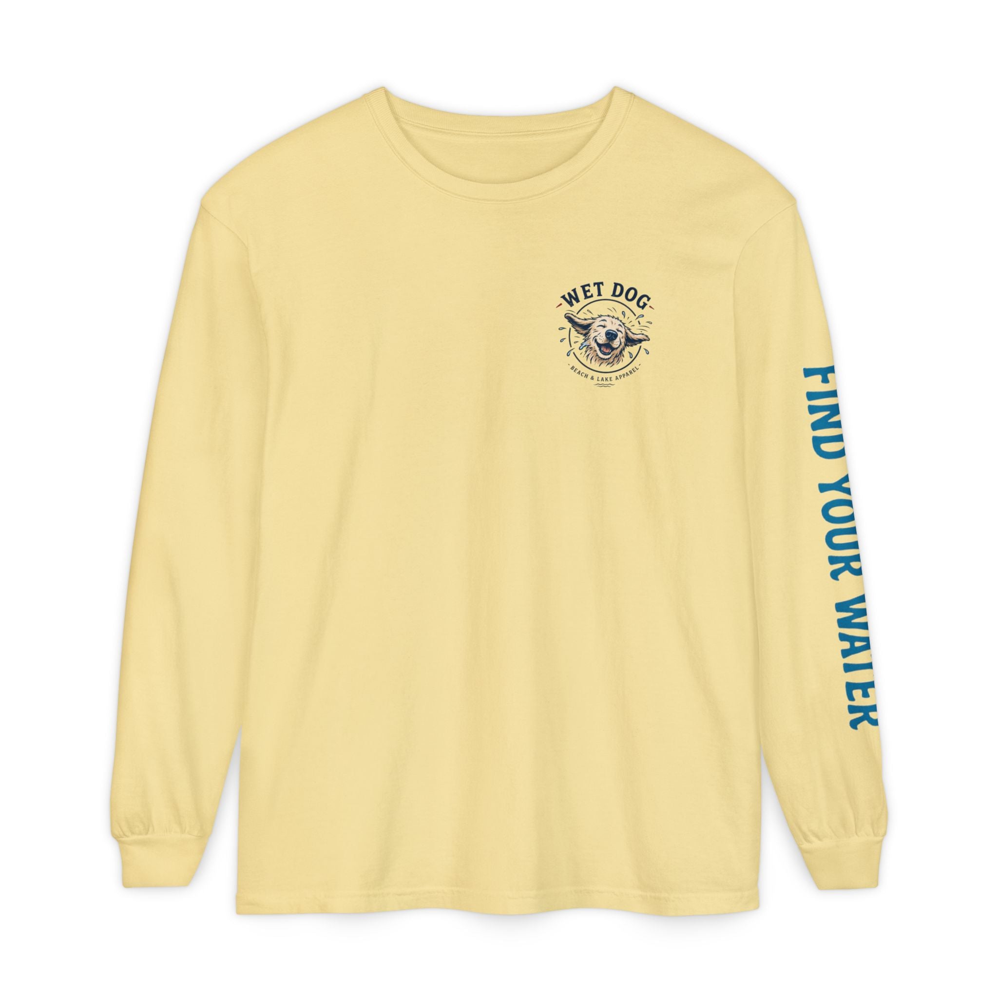 Wet Dog "Stick Collector" graphic Long Sleeve T-Shirt | find your water sleeve print