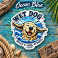 Wet Dog Ocean Blue Sticker