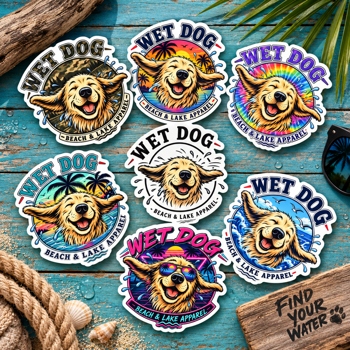 Wet Dog Sticker Pack **Save $10!!